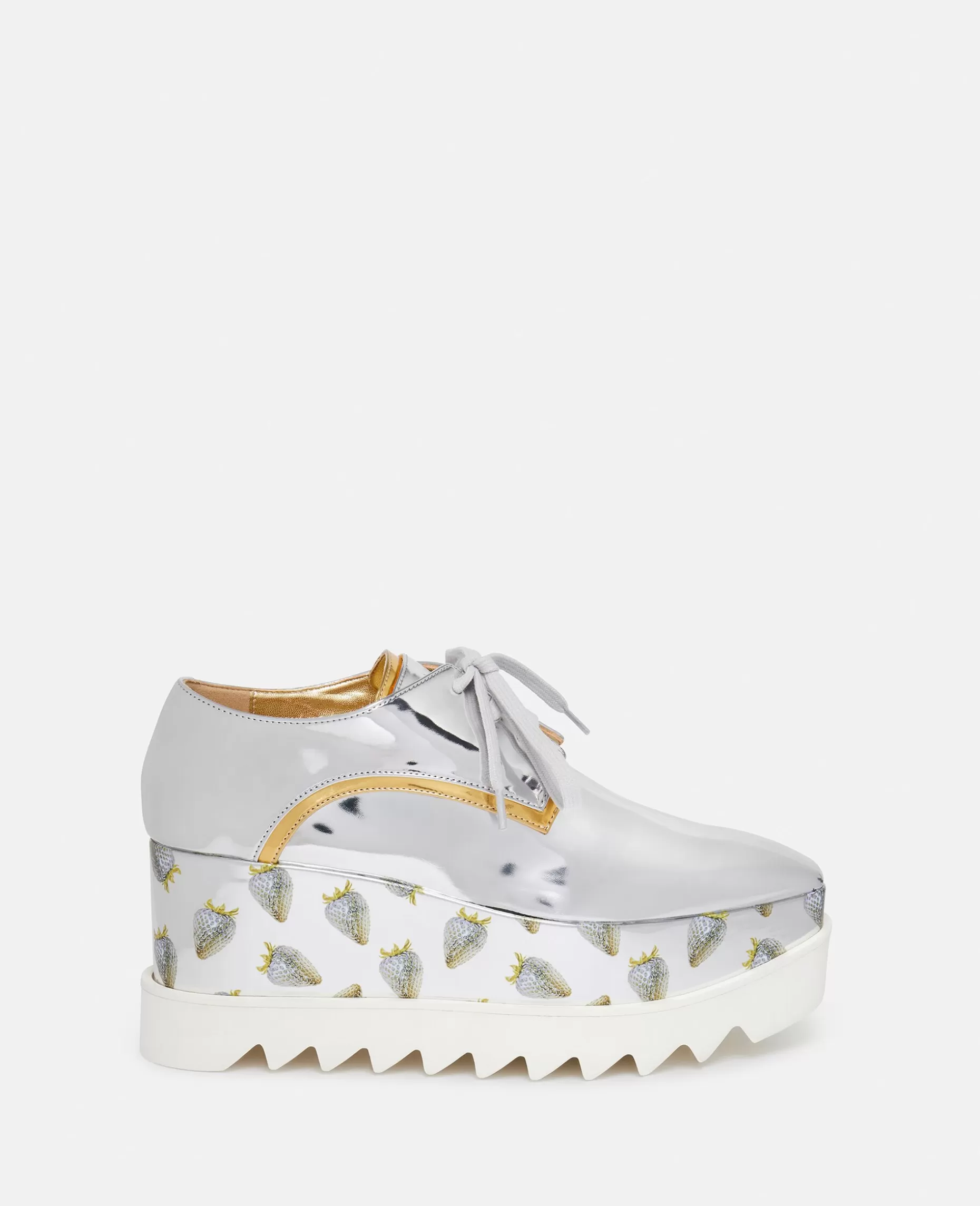 Elyse Strawberry-Print Metallic Platform Sko^Stella McCartney Flash Sale