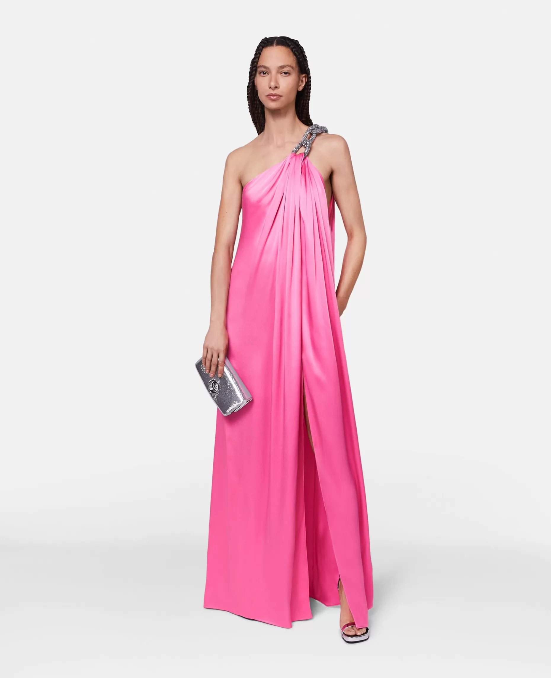 Falabella Krystalkaede Dobbelt Satin En-Skulder Kjole^Stella McCartney Discount