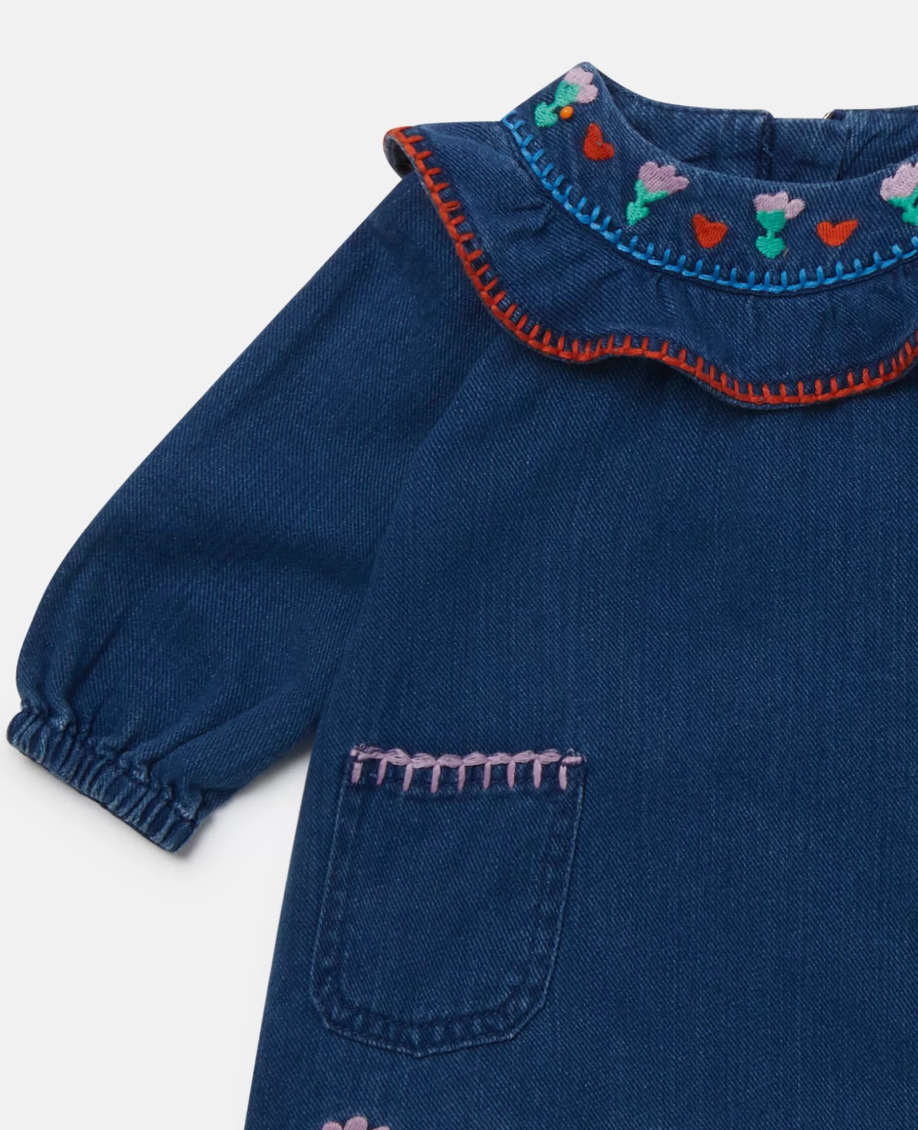 Folkeblomst Broderi Denim Kjole^Stella McCartney Store