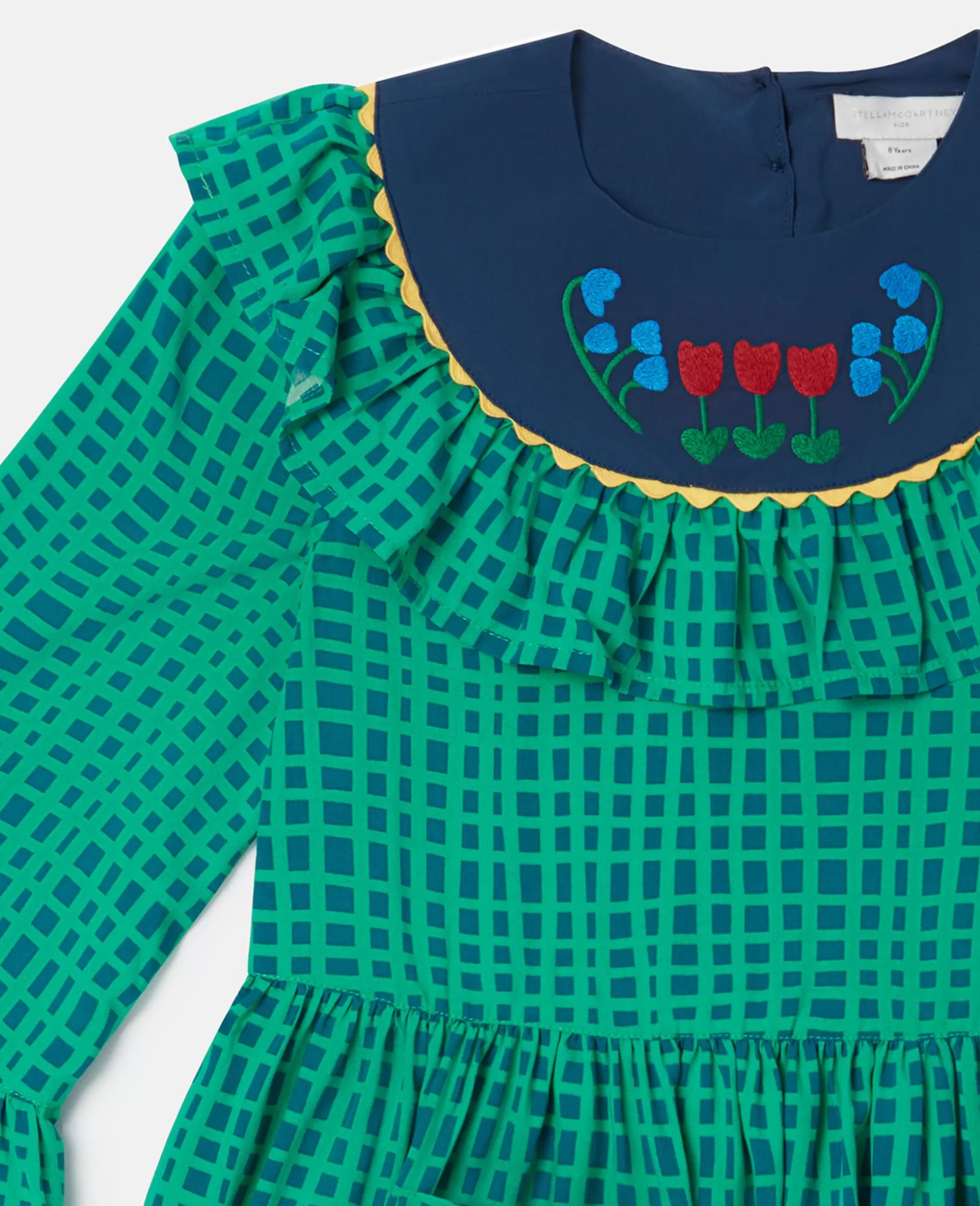 Kjole Med Krave Med Tjek Med Folkeblomster^Stella McCartney Online