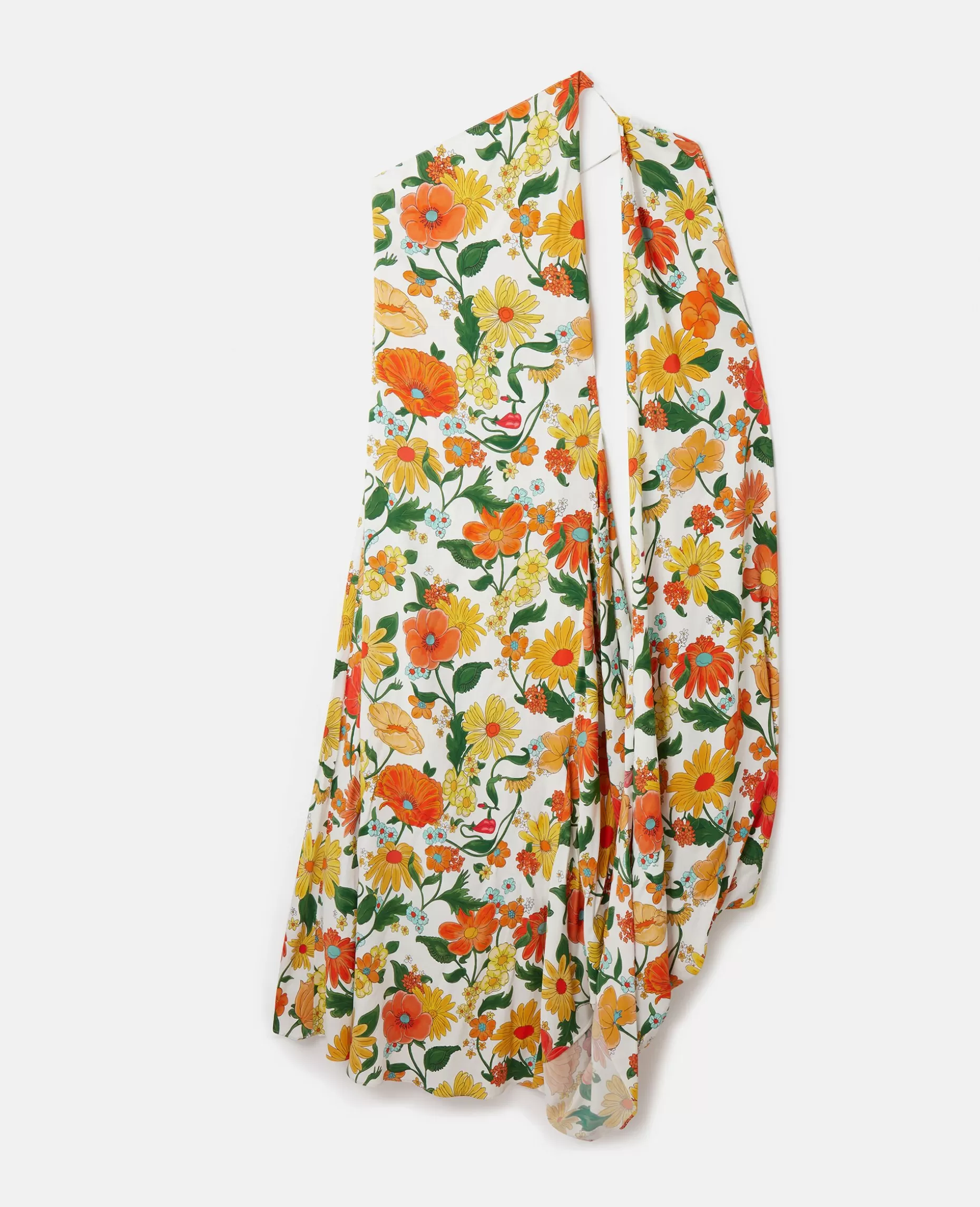 Lady Garden Print One-Soulder Cape Gown^Stella McCartney Best Sale