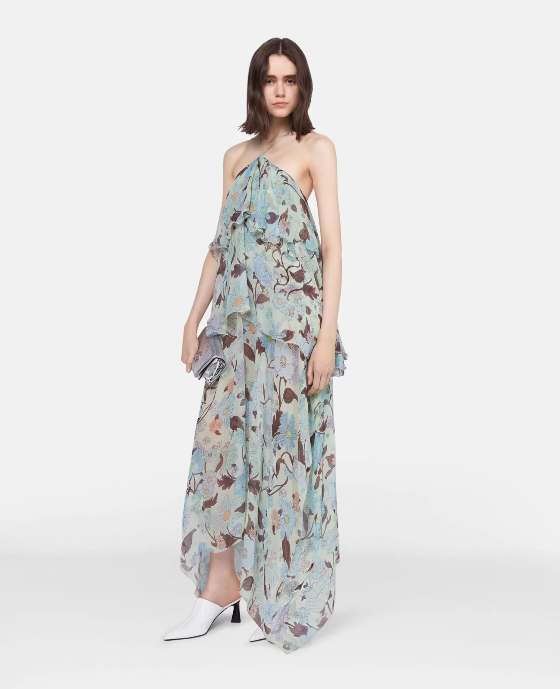 Lady Garden Print Silke Chiffon Halterneck Kjole^Stella McCartney Clearance