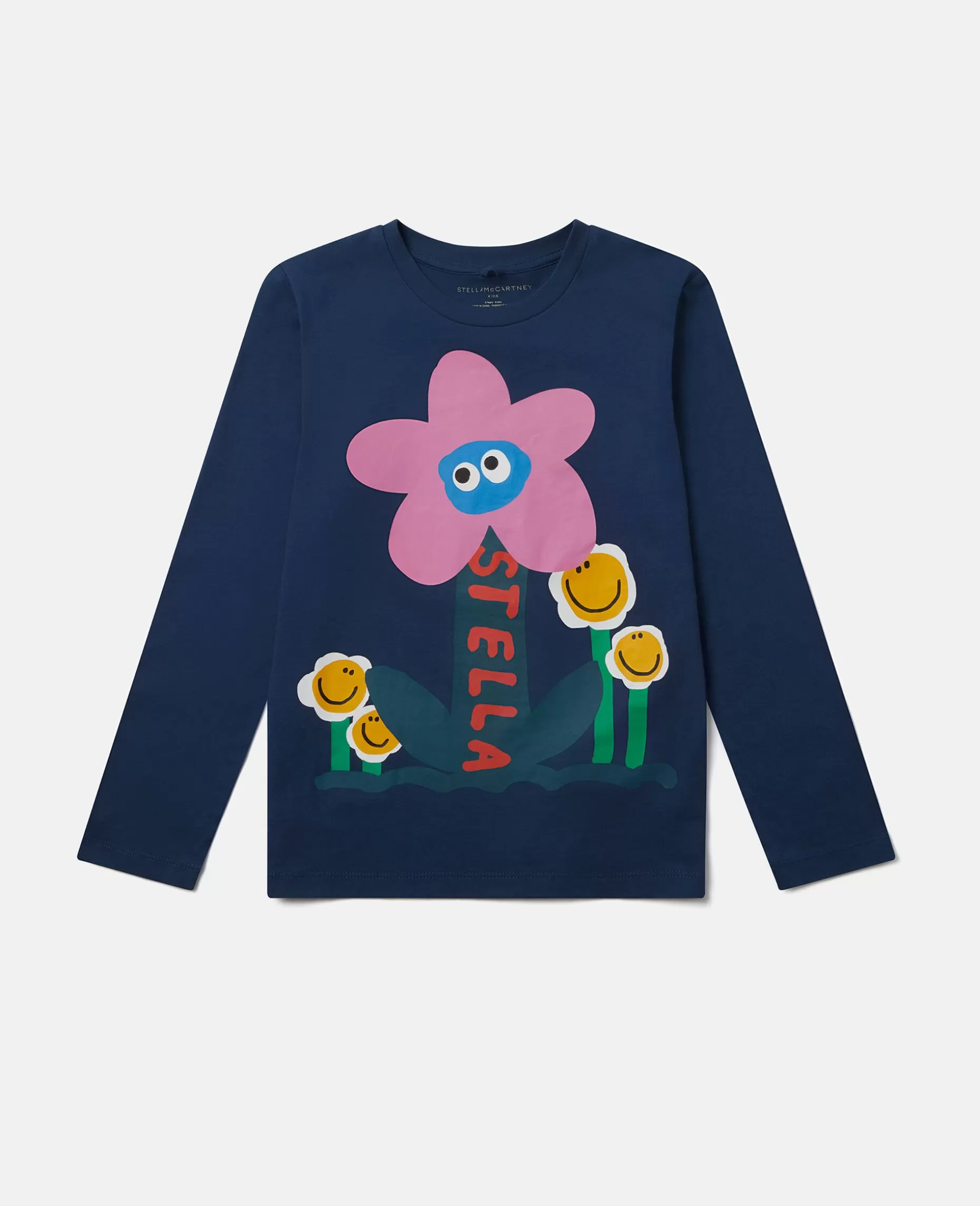 Langaermet T-Shirt Med Smilende Blomstermotiv^Stella McCartney Online