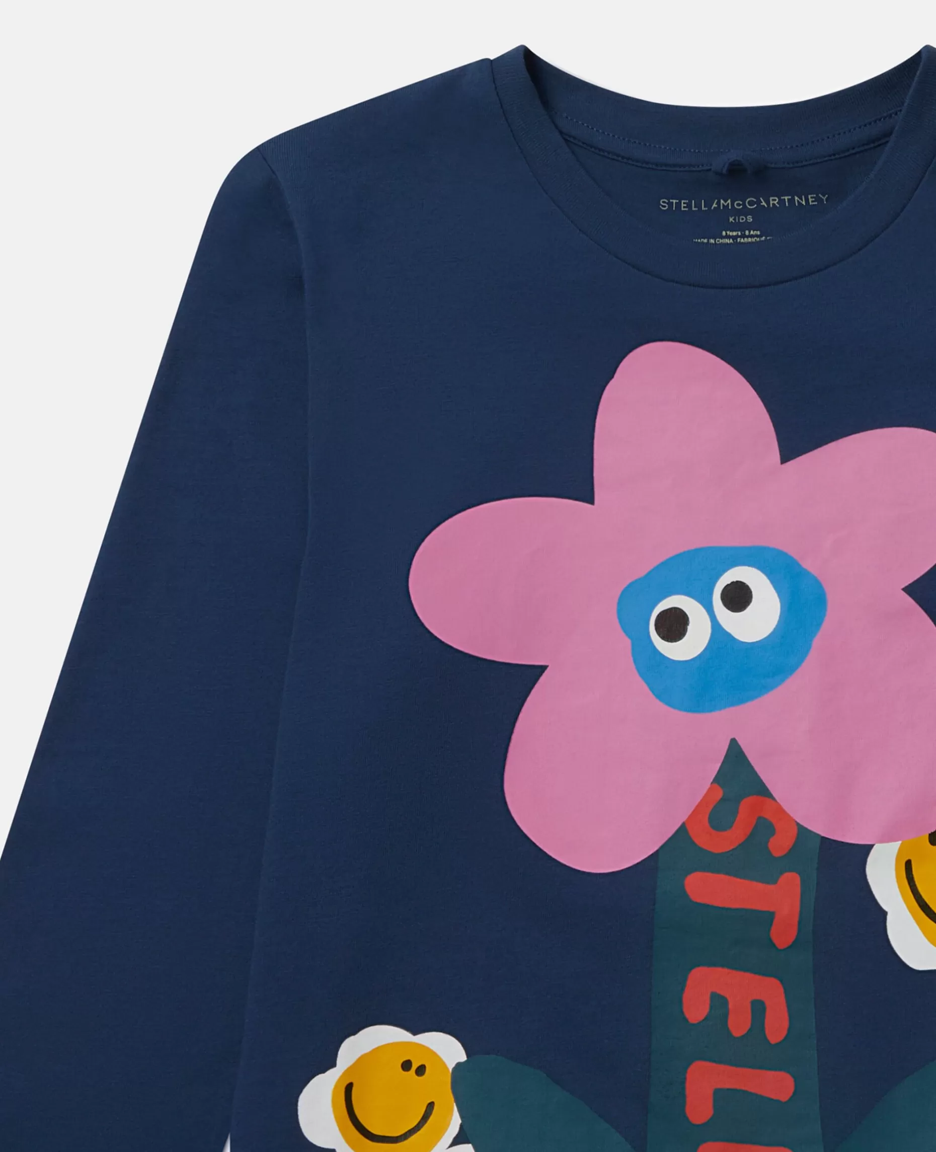 Langaermet T-Shirt Med Smilende Blomstermotiv^Stella McCartney Online