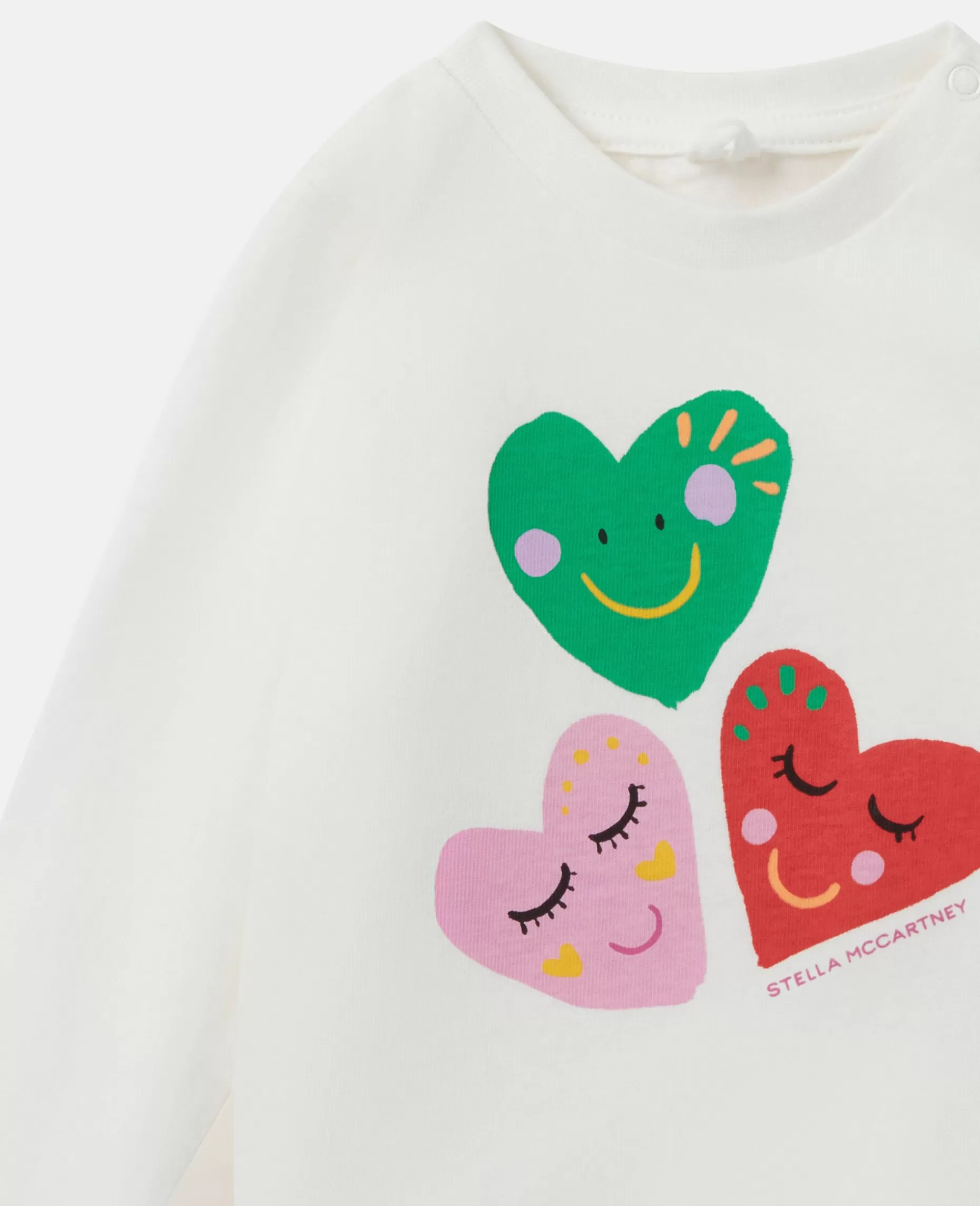 Langaermet T-Shirt Med Smilende Hjertemotiv^Stella McCartney Cheap