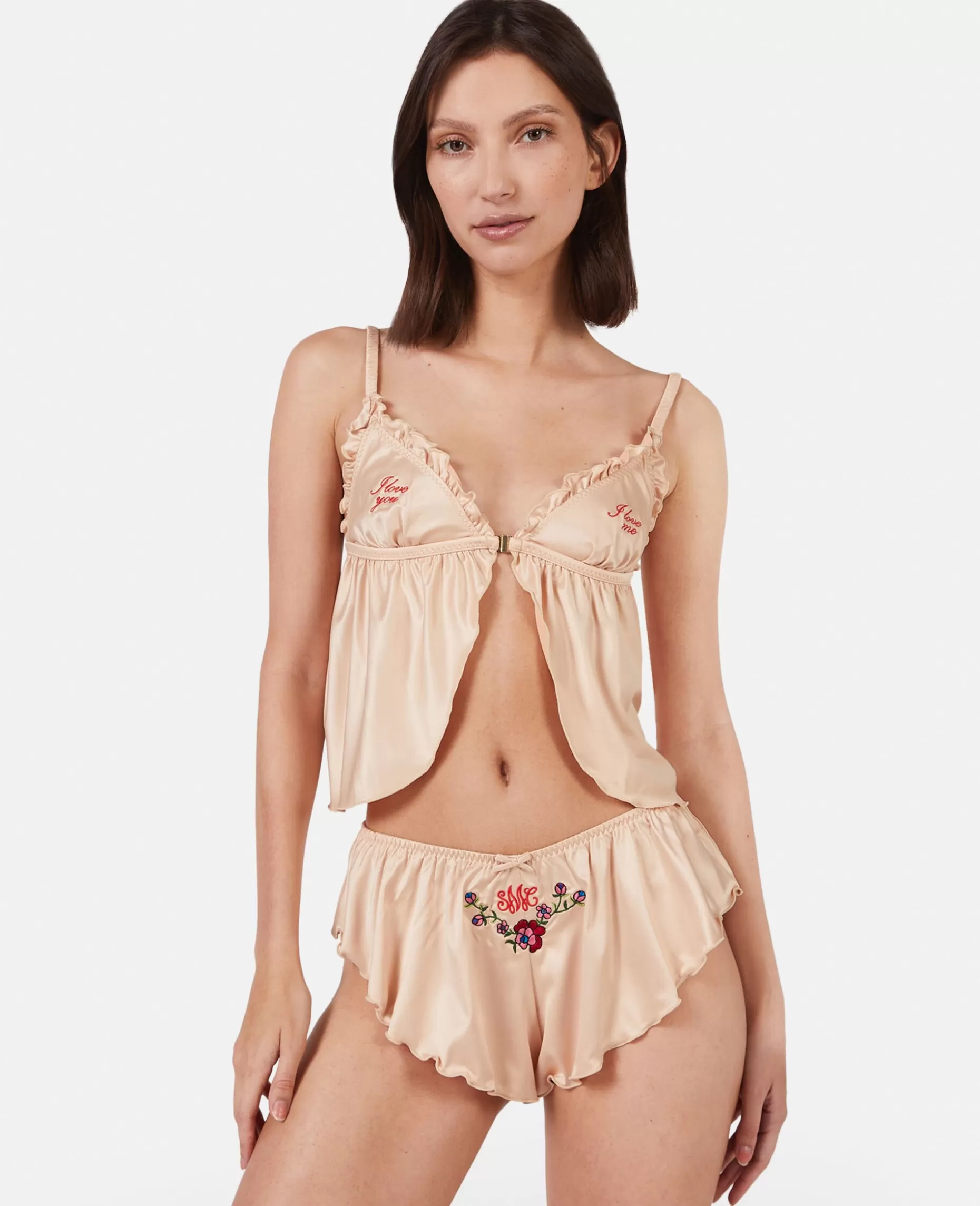 Love You' Broderi Satin Flaese Camisole^Stella McCartney Cheap