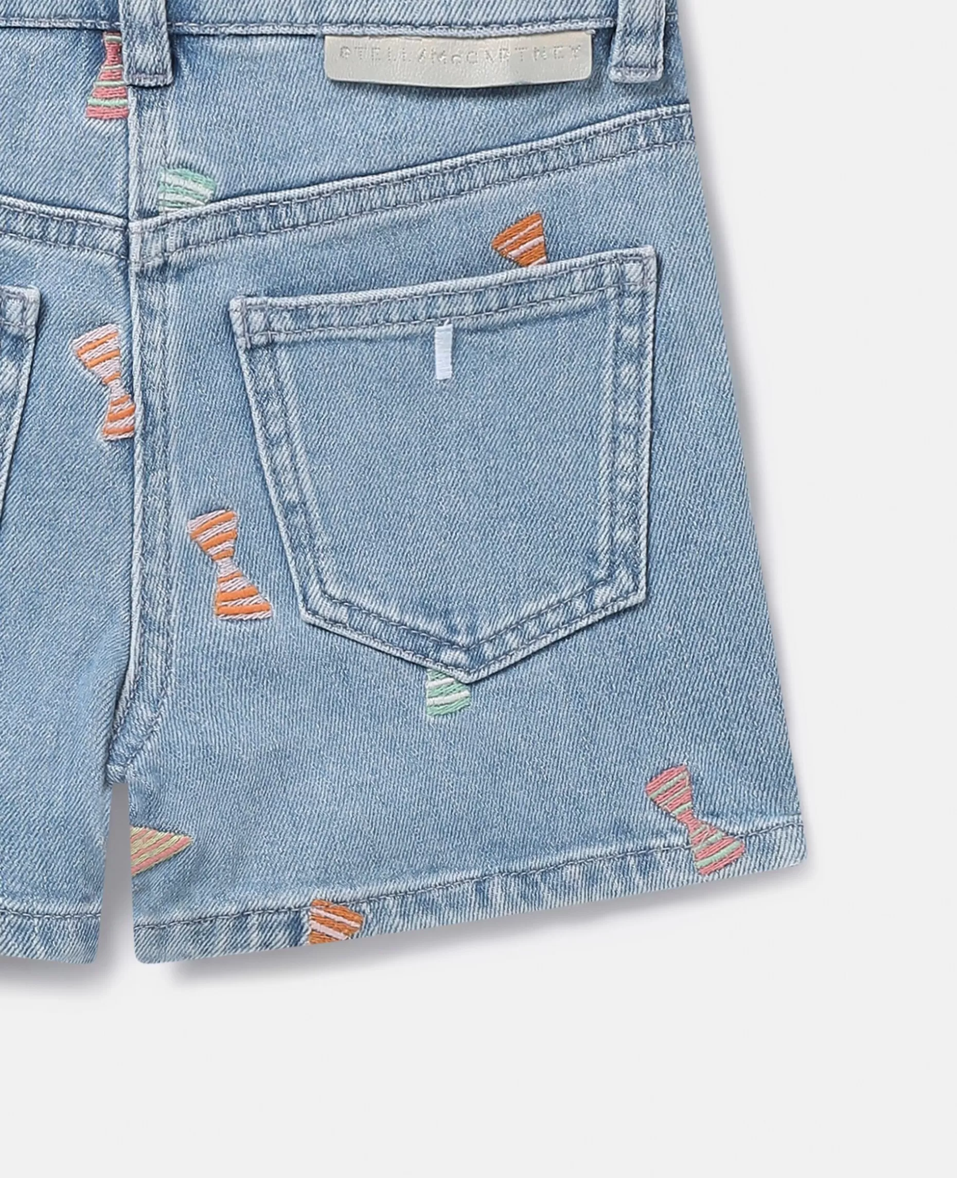 Stribede Denimshorts Med Slojfeprint^Stella McCartney Fashion