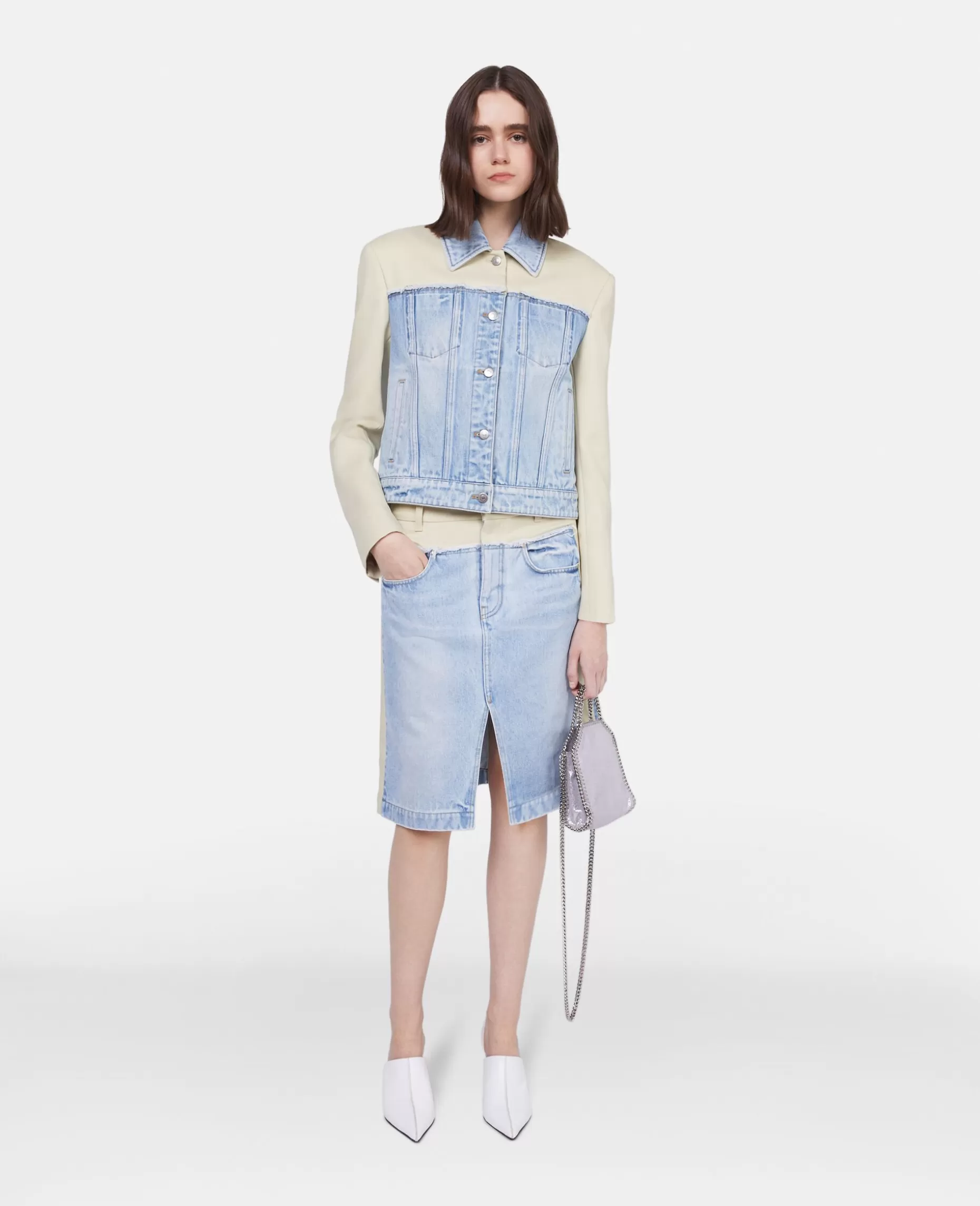 Tofarvet Denimnederdel Med Paneler^Stella McCartney Cheap