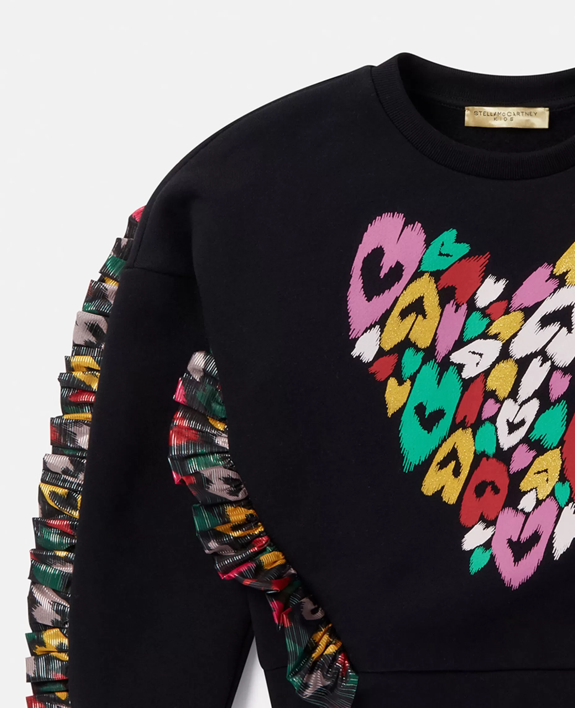 Udtvaeret Heart Print Frynset Sweatshirt^Stella McCartney Store