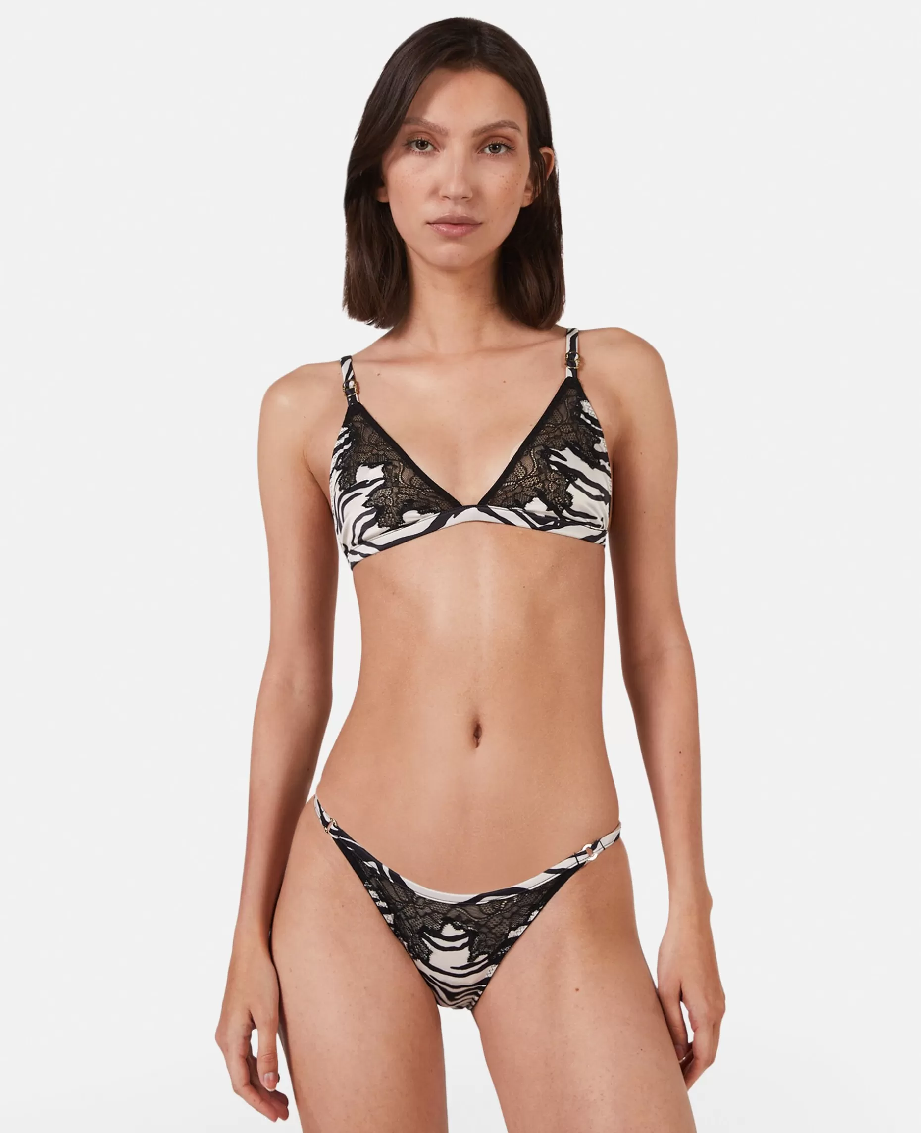 Zebra Print Satin String Bikinitrusser^Stella McCartney Fashion